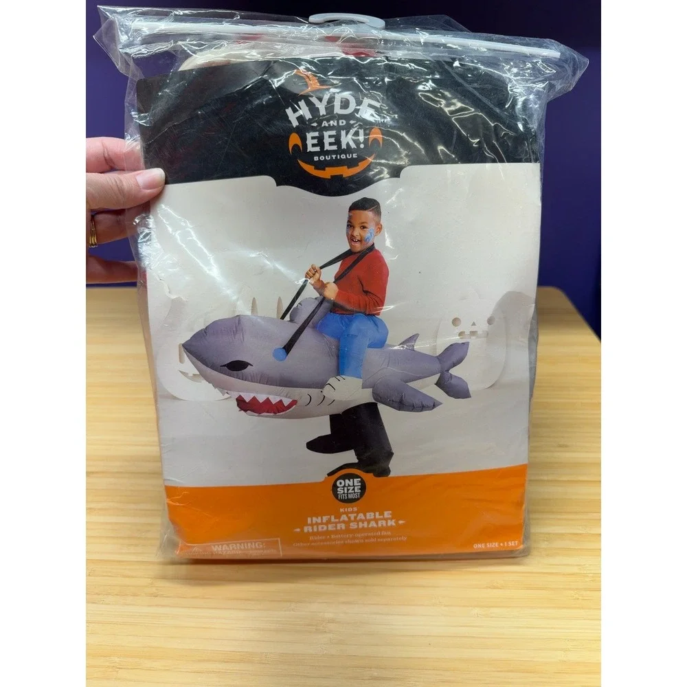 Hyde & EEK Kids Inflatable Shark Rider Halloween Costume One Size New